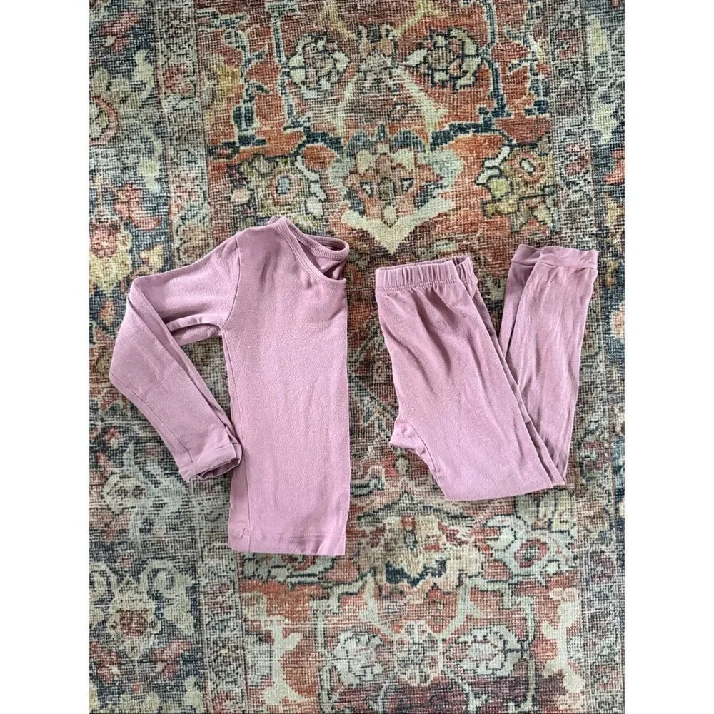 Kyte Baby 18-24 Months Baby Girl Pink Mauve Bamboo 2 Piece Pajama Set